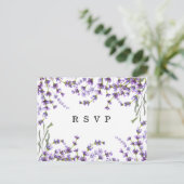 lavender florals boho bruiloft rsvp briefkaart (Staand voorkant)