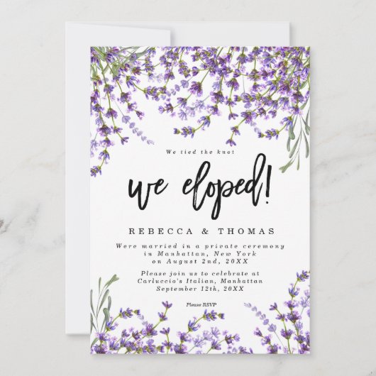lavender florals boho modern we hebben uitnodiging (Voorkant)