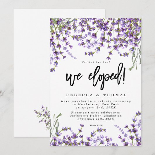 lavender florals boho modern we hebben uitnodiging (Voorkant / Achterkant)