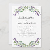 Lavender Florals Invitación Bodas de Plata Kaart (Voorkant)