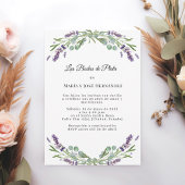Lavender Florals Invitación Bodas de Plata Kaart