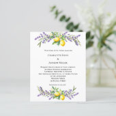 Lavender florals lemons wedding invitation (Staand voorkant)