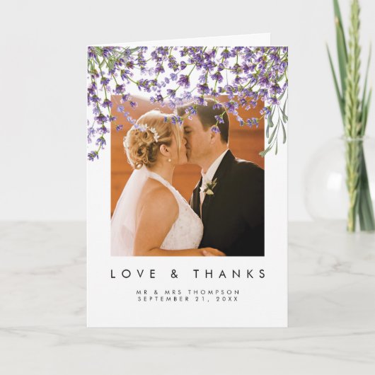 lavender florals love and bedankt photocard (Voorkant)