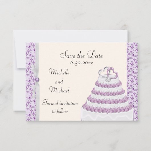 Lavender Florentine Sla de datum op Save The Date (Voorkant)