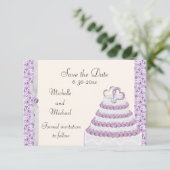 Lavender Florentine Sla de datum op Save The Date (Staand voorkant)