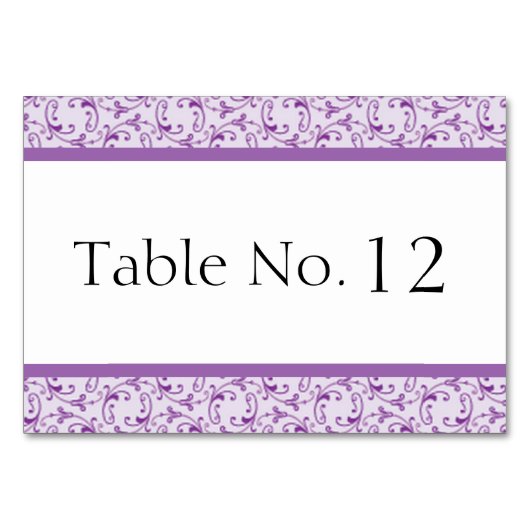 Lavender Florentine Wedding Table Kaart (Achterkant)