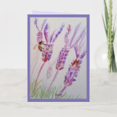 Lavender Flower and Bee Happy Painting Kaart (Achterkant)