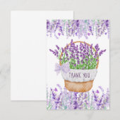 Lavender Flower Basket Green Paars - Hartelijk dan Bedankkaart (Voorkant / Achterkant)