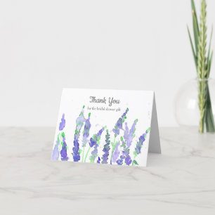 Lavender Flower Bridal Shower Gift Thank You Bedankkaart