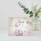 Lavender  Flower, Butterfly, Music, Clocks, Clocks Bedankkaart (Staand voorkant)