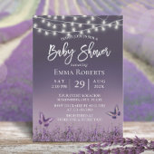 Lavender Flower Butterfly Paars Ombre Baby shower Kaart