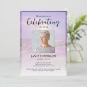 Lavender Flower Celebration of Life Photo Funeral  Kaart (Staand voorkant)