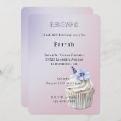 Lavender Flower Cupcake Birthday   Kaart (Voorkant / Achterkant)