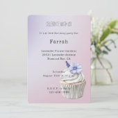 Lavender Flower Cupcake Birthday   Kaart (Staand voorkant)