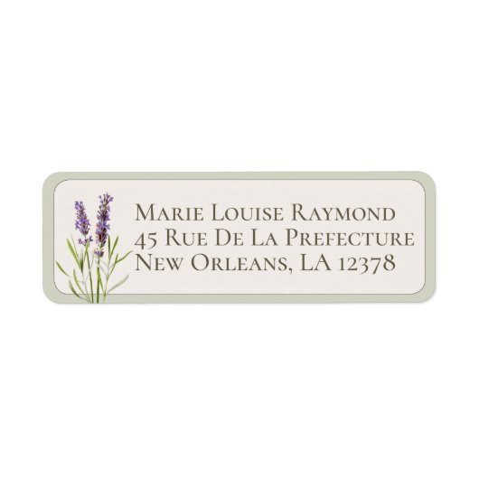 lavender Flower Custom Return-adres Etiket (Voorkant)