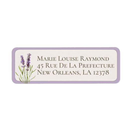 lavender Flower Custom Return-adreslabel Etiket (Voorkant)