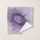 Lavender Flower Dream Modern Abstract Fractal Art Bad Handdoek (Wasdoekje)