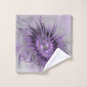 Lavender Flower Dream Modern Abstract Fractal Art Bad Handdoek (Wasdoekje)
