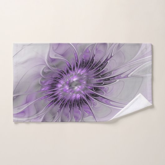 Lavender Flower Dream Modern Abstract Fractal Art Bad Handdoek (Handdoek)