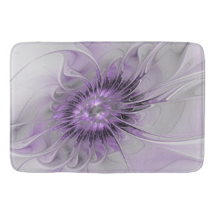 Lavender Flower Dream Modern Abstract Fractal Art Badmat
