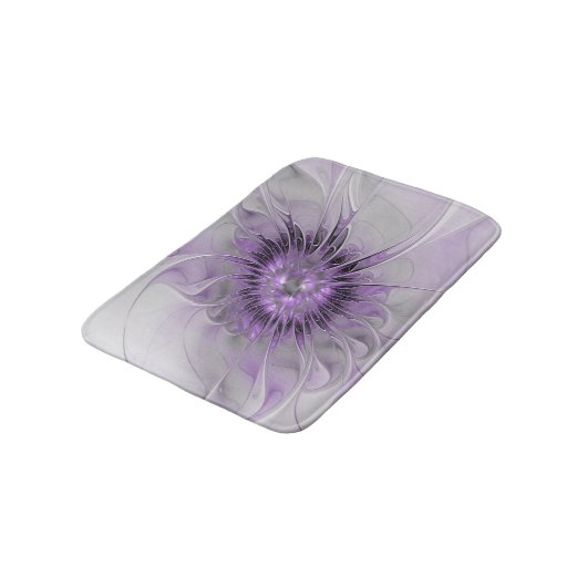 Lavender Flower Dream Modern Abstract Fractal Art Badmat (Gekanteld)