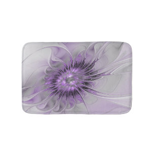 Lavender Flower Dream Modern Abstract Fractal Art Badmat