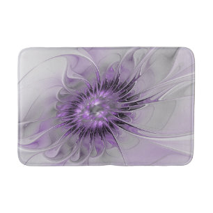 Lavender Flower Dream Modern Abstract Fractal Art Badmat