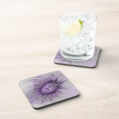 Lavender Flower Dream Modern Abstract Fractal Art Bier Onderzetter (Rechterzijde)