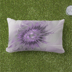 Lavender Flower Dream Modern Abstract Fractal Art Buitenkussen