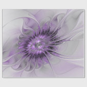Lavender Flower Dream Modern Abstract Fractal Art Cadeaupapier (Vlak)