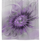 Lavender Flower Dream Modern Abstract Fractal Art Douchegordijn (Voorkant)