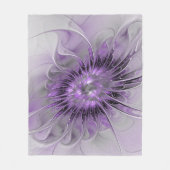 Lavender Flower Dream Modern Abstract Fractal Art Fleece Deken (Voorkant)