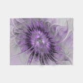 Lavender Flower Dream Modern Abstract Fractal Art Fleece Deken (Voorkant (Horizontaal))