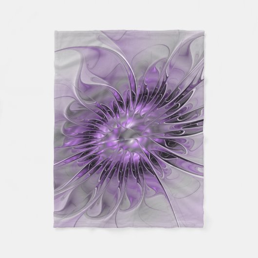 Lavender Flower Dream Modern Abstract Fractal Art Fleece Deken (Voorkant)