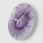 Lavender Flower Dream Modern Abstract Fractal Art Grote Klok (Hoek)