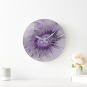 Lavender Flower Dream Modern Abstract Fractal Art Grote Klok (Huis)