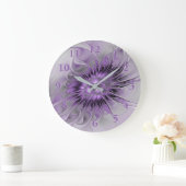 Lavender Flower Dream Modern Abstract Fractal Art Grote Klok (Huis)