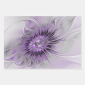 Lavender Flower Dream Modern Abstract Fractal Art Inpakpapier Vel (Voorkant 3)