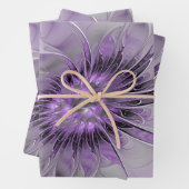 Lavender Flower Dream Modern Abstract Fractal Art Inpakpapier Vel (In situ)