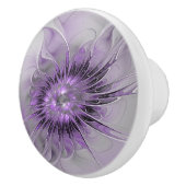 Lavender Flower Dream Modern Abstract Fractal Art Keramische Knop (Rechts)