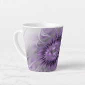 Lavender Flower Dream Modern Abstract Fractal Art Latte Mok (Linkerhoek)