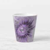 Lavender Flower Dream Modern Abstract Fractal Art Latte Mok (Voorkant)