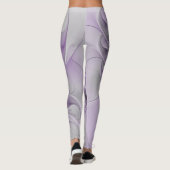 Lavender Flower Dream Modern Abstract Fractal Art Leggings (Achterkant)