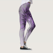 Lavender Flower Dream Modern Abstract Fractal Art Leggings (Rechts)