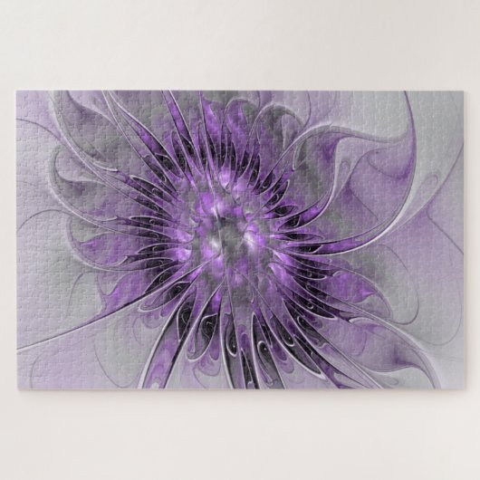 Lavender Flower Dream Modern Abstract Fractal Art Legpuzzel (Horizontaal)