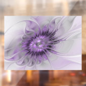 Lavender Flower Dream Modern Abstract Fractal Art Raamsticker (Vel 2)