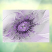 Lavender Flower Dream Modern Abstract Fractal Art Raamsticker (Vel 3)