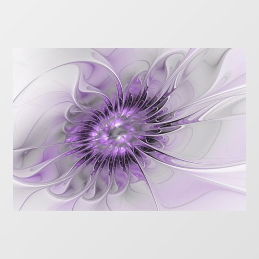 Lavender Flower Dream Modern Abstract Fractal Art Raamsticker (Vel)