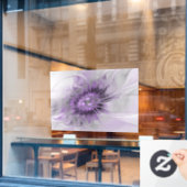 Lavender Flower Dream Modern Abstract Fractal Art Raamsticker (Cafe Raam)