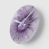 Lavender Flower Dream Modern Abstract Fractal Art Ronde Klok (Hoek)
